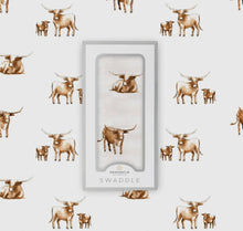 Load image into Gallery viewer, Longhorn bamboo baby swaddle blanket