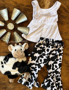 Cowprint baby bell set