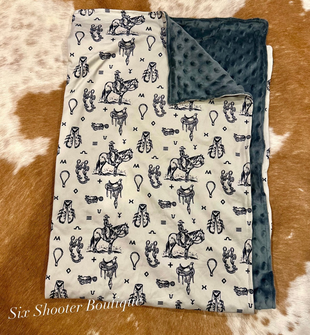 Ranch life baby Minky blanket