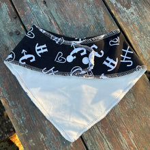 Load image into Gallery viewer, Black brands baby drool bandanna