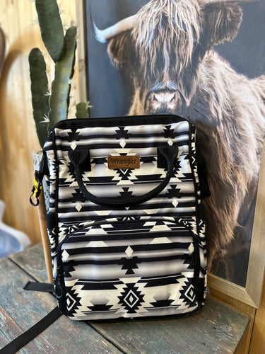 Black and white Aztec wrangler backpack/ diaper bag