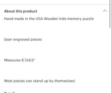 Load image into Gallery viewer, Western kids wood puzzle
