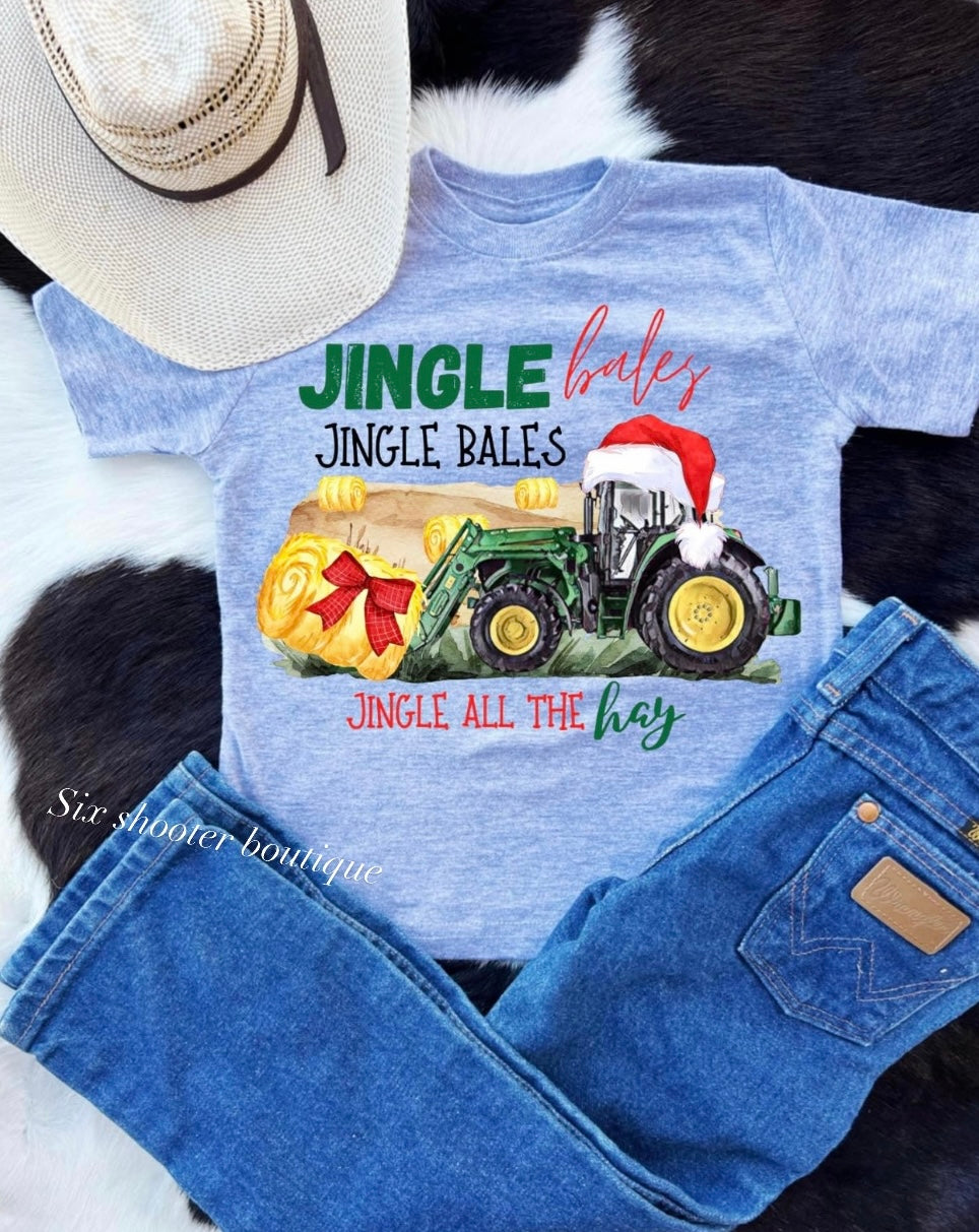 Jingle bales jingle all the hay kids tee (sale)