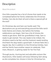Load image into Gallery viewer, A cowpoke’s Christmas kids book