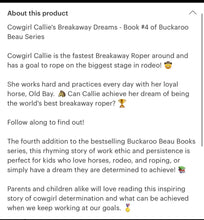 Load image into Gallery viewer, Cowgirl Callie’s breakaway dream book