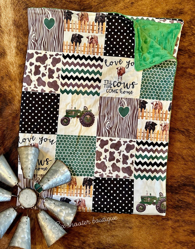 Love you till the cows come home baby blanket