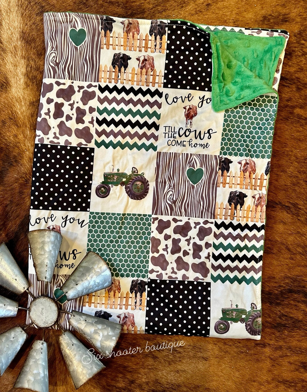 Love you till the cows come home baby blanket