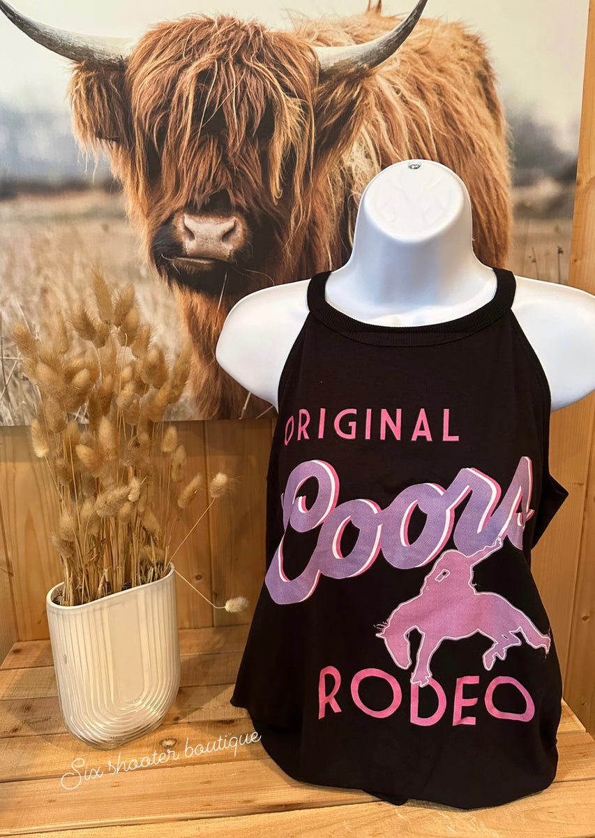 Pink Rodeo Tee Pink original rodeo tank (sale) – Six shooter boutique