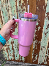 Load image into Gallery viewer, Light pink shimmer tumbler (sale) cup