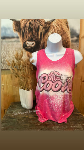 Pink coors cowskull tank (sale)