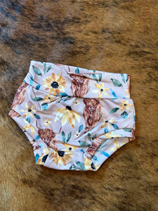 Highlander floral baby bummie shorts