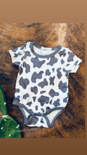 Load image into Gallery viewer, Cowprint baby onesie