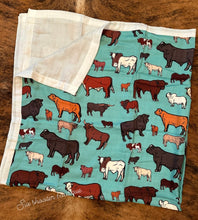 Load image into Gallery viewer, Cattle baby cuddle blanket