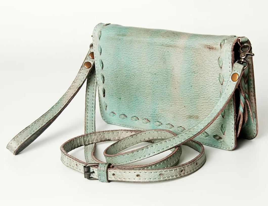 Turquoise leather wallet /purse