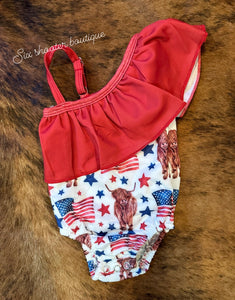 4th of July baby highlander swim suit (sale)
