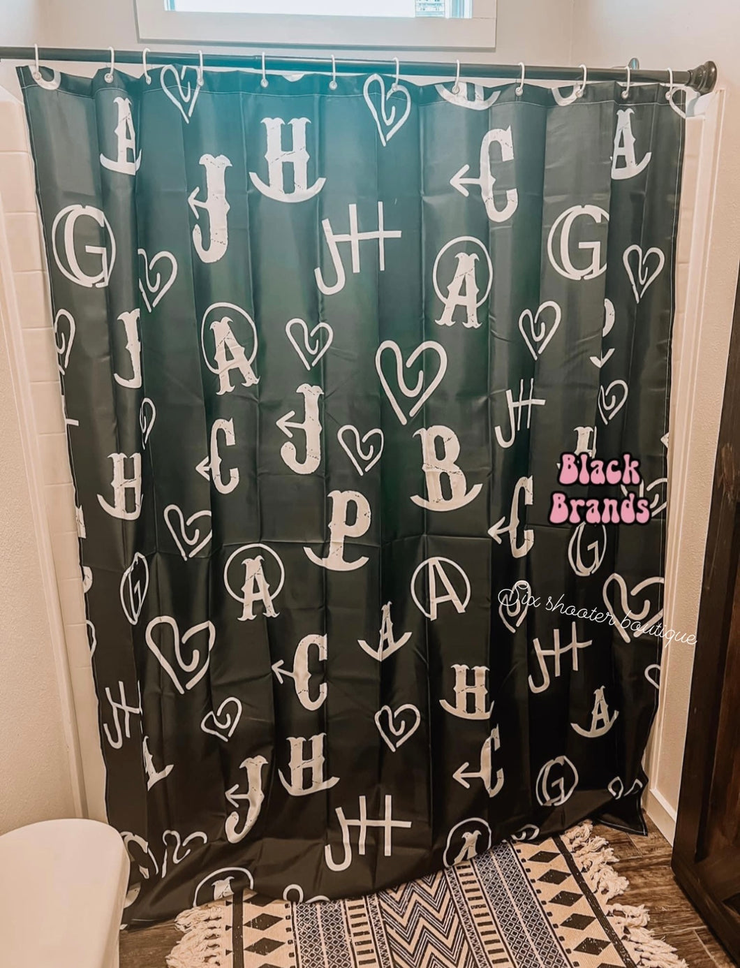 Black brands shower curtain