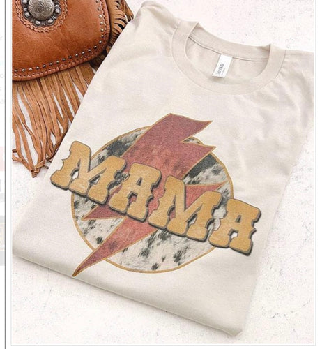 Mama cowhide bolt tee