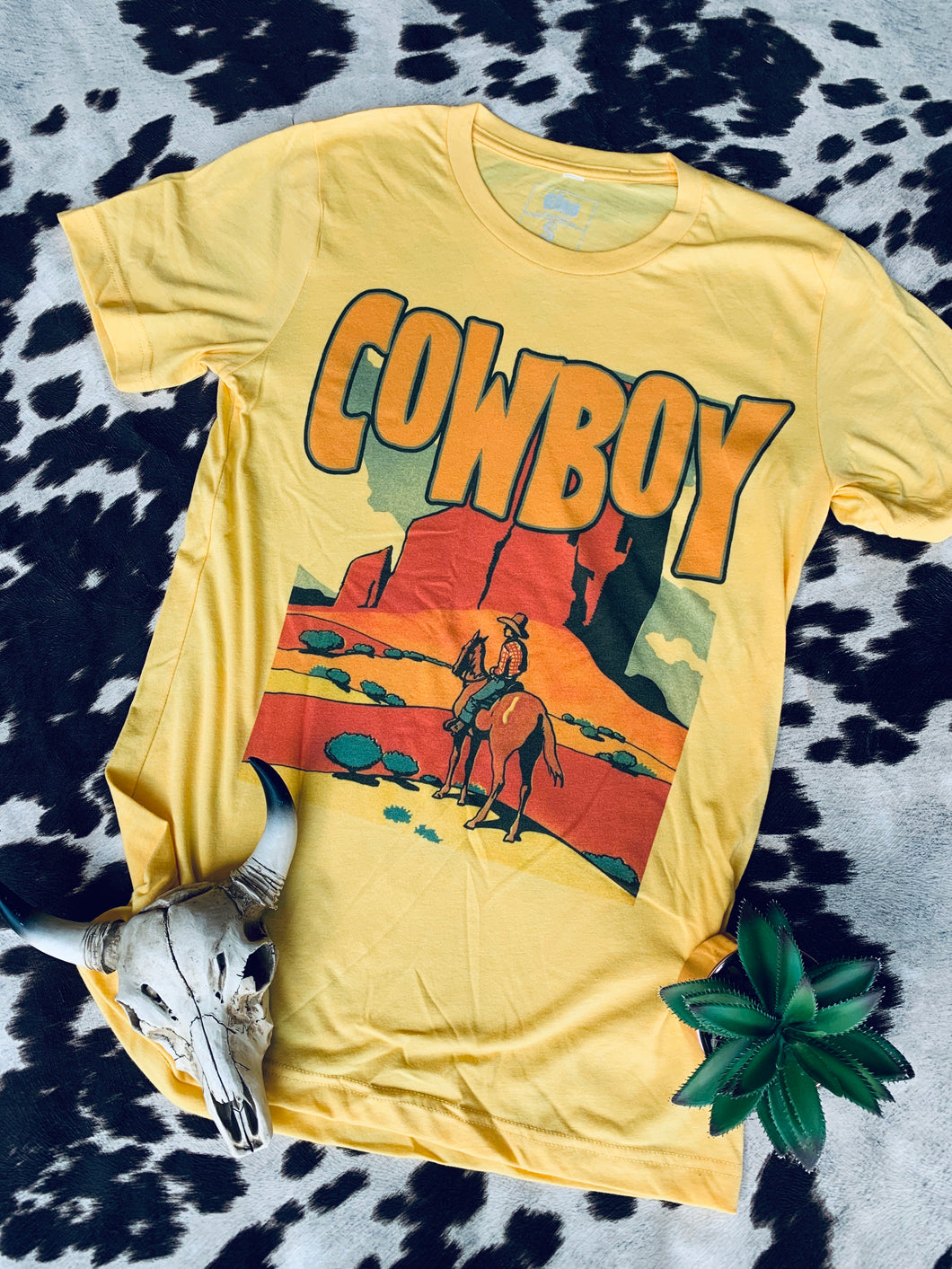 Yellow cowboy tee