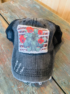Rose cactus patch hat