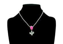 Load image into Gallery viewer, Simple pink cactus necklace