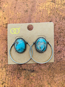 Turquoise boho earrings
