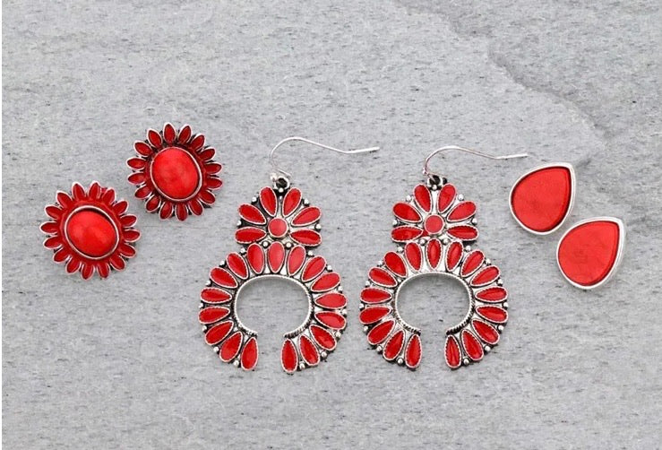 Red squash earring set