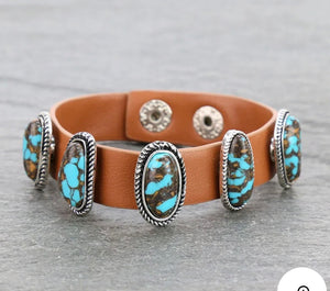 Turquoise snap bracelet