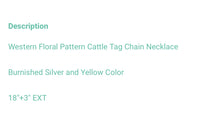 Load image into Gallery viewer, Yellow cattle tag necklace