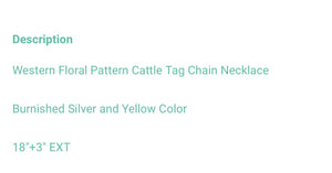 Yellow cattle tag necklace