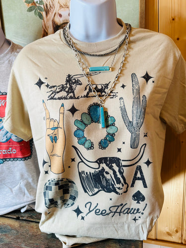Yeehaw cowgirl tee