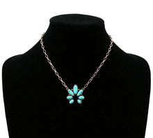 Load image into Gallery viewer, Simple brown and turquoise squash necklace