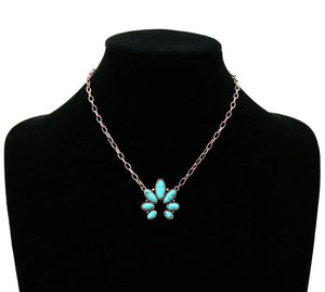 Simple brown and turquoise squash necklace