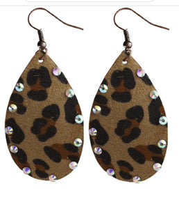 Cheetah leather earrings