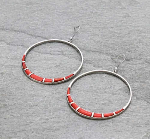 Red and silver earrings