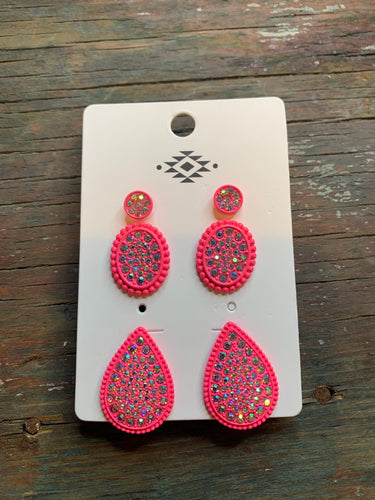 Pink blingy earring swt