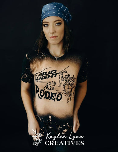 Bud light & rodeo bleached  (sale) tee