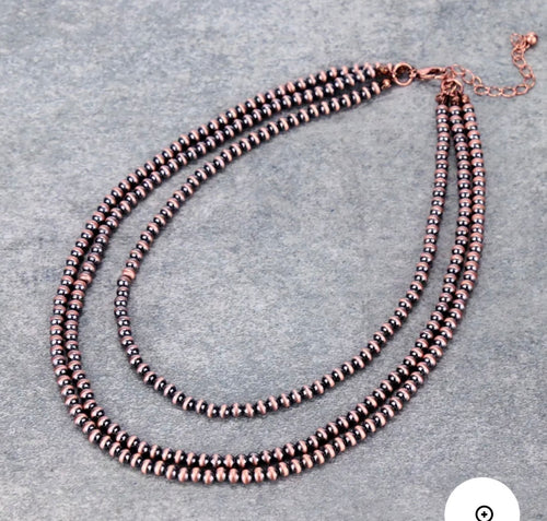 Bronze 3 strand Navajo style necklace