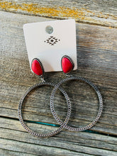 Load image into Gallery viewer, Red boho earrings