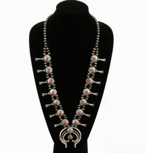 Load image into Gallery viewer, Red and silver squash necklace