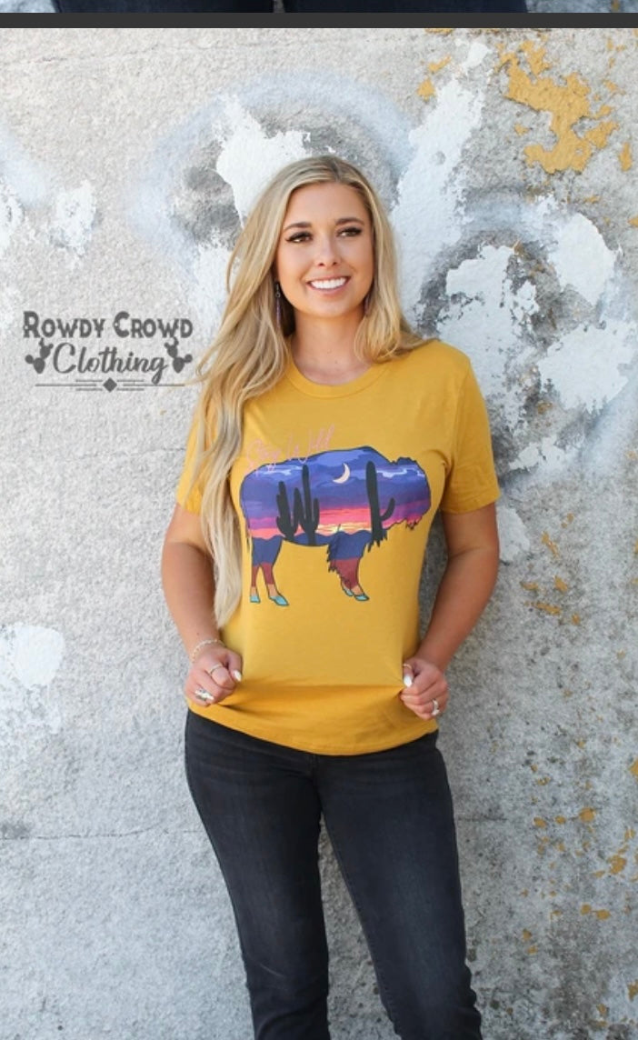 Yellow stay wild tee