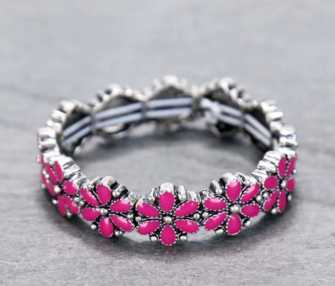 Pink cluster bracelet