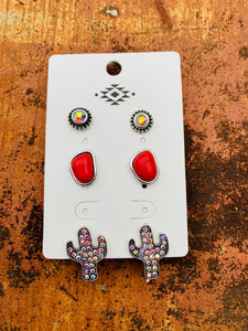Cactus earring set