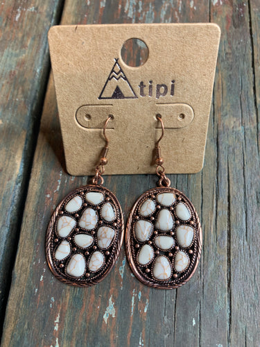 White cluster earrings