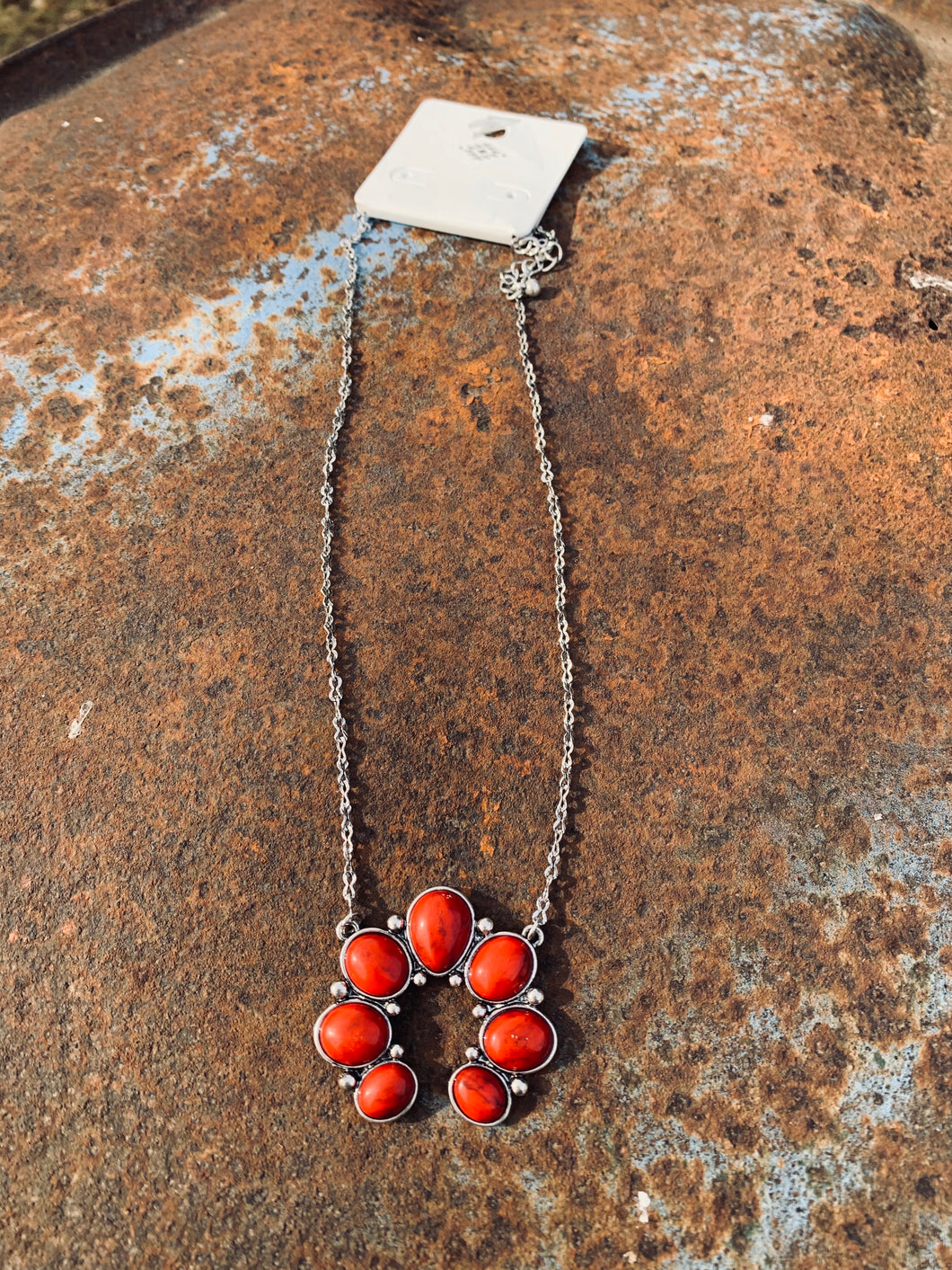 Simple red squash necklace