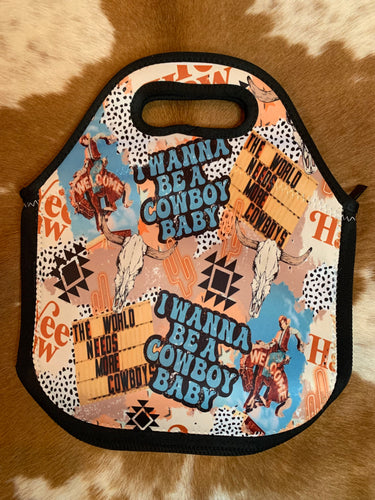 I wana be a cowboy baby lunch bag