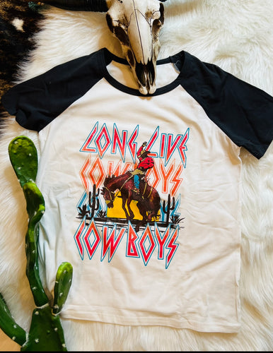 Long live cowboys tee black sleeve