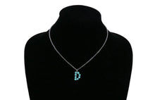 Load image into Gallery viewer, D turquoise initial necklace