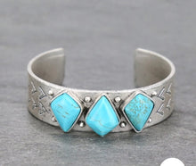 Load image into Gallery viewer, Natural turquoise cuff bracelet