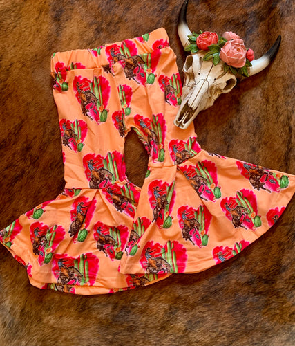 Little cowgirl bronc heart bells