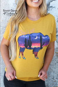 Yellow stay wild tee